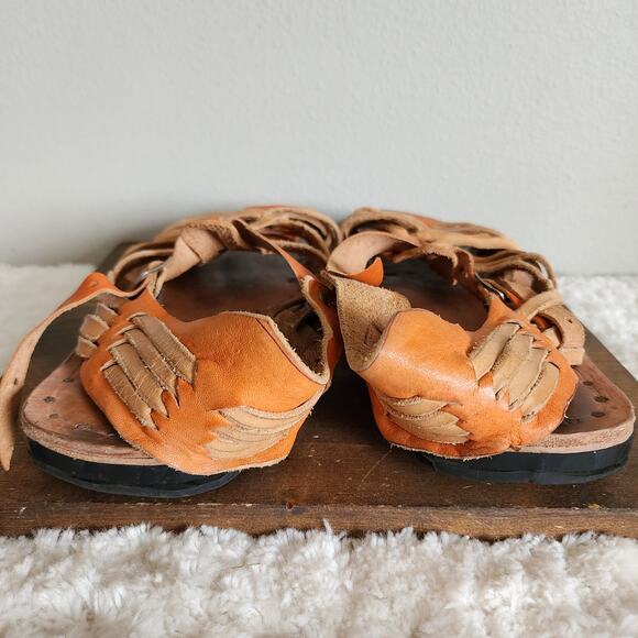 Men's Boho Hand Crafted Huaraches Leather Strappy Sandals Men's Size 8 - Picture 8 of 12